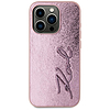 Karl Lagerfeld Wrinkled Metal Signature iPhone 15 Pro Max tok - rózsaszín