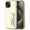 Karl Lagerfeld Wrinkled Metal Signature iPhone 15 tok - arany