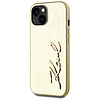 Karl Lagerfeld Wrinkled Metal Signature iPhone 15 tok - arany
