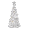 Kerámia LED-es fa hóemberekkel, 33,5 cm, 2x AA, meleg fehér, időzítő (DCLW31)