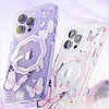 Kingxbar Butterfly Series mágneses tok iPhone 14 Plus MagSafe tokhoz pillangós rózsaszínnel