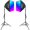 Kit Neewer NK800 két softbox + izzók RGB 24W 2700-6500K + állványok + barndoors (B0CF55TW5J)