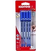 Kores K1-M golyóstoll kék, műanyag, kupakos eldobható 1 mm kék írásszín 4db/csomag