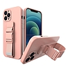 Kötél tok gél tok lánczsinóros táskával zsinór iPhone 13 Pro Max rózsaszín