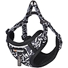 Kutyasétáltató póráz 1,5 m+hám kutyának fekete-fehér (DOG SET BLACK)