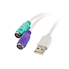 LANBERG USB-A(M) 2.0->2X PS/2 ADAPTER FEHÉR