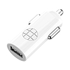 LED autós töltő Budi 1x USB, 2.4A, fehér (062)