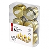 LED dekoráció, 6x teamécses, arany, 6x CR2032, beltéri, vintage (DCCV13)