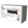 LED fényfüzér - 10x party égő, 5 m, kültéri és beltéri, többszínű (DCPM01)