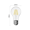 LED izzó Filament A60 / E27 / 3,4 W (40 W) / 470 lm / Meleg fehér (ZF5D22)