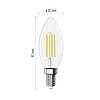 LED izzó Filament gyertya A CLASS/ E14 / 3,8 W (60 W) / 806 lm / természetes fehér (ZF3A43)