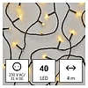 LED karácsonyi fényfüzér, 4 m, kültéri és beltéri, meleg fehér, progr, időz.