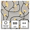 LED karácsonyi fényfüzér, 50 m, kültéri és beltéri, meleg fehér, progr, időz.