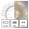 LED karácsonyi nano fényfüzér - süni, 2,4 m, 3x AA, beltéri, meleg fehér, időzítő (D3FW01)