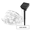 LED nano lánc napelemmel, réz, 12 m, kültéri és beltéri, hideg fehér, időzítő (D3ZC01)