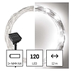 LED nano lánc napelemmel, réz, 12 m, kültéri és beltéri, hideg fehér, időzítő (D3ZC01)
