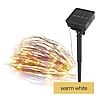 LED nano lánc napelemmel, réz, 12 m, kültéri és beltéri, meleg fehér, időzítő (D3ZW01)