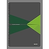 Leitz Office 44950055 spirálfüzet PP borító A4 90 lap kockás, szürke-zöld