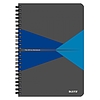 Leitz Office 44980035 spirálfüzet PP borító A5 90 lap kockás, szürke-kék
