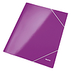 Leitz Wow karton gumis mappa A4 15mm lakkfényű lila 39820062