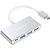 Lention 4 az 1-ben hub USB-C - USB 3.0 + 2x USB 2.0 + USB-C ezüst (CB-TP-C13-SILNA2)