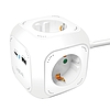 Logilink 4-utas töltőkocka, 4x aljzat, 1x USB-C PD 20W, 1x USB-A QC 18W, fehér