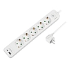 Logilink Aljzat 5-utas + kapcsoló, 5x CEE 7/3, 1x USB-A, 1x USB-C, 1,5 m, fehér