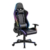 Logilink Gamer szék fej- és deréktámasszal, RGB világítással, 150 kg-ig, fekete