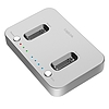 Logilink Két M.2 NVMe SSD dokkolóállomás, offline klónozási funkció, USB 3.2 Gen 2, ezüst