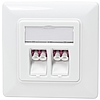 Logilink Keystone Face Plate with 2 LC-Duplex Adapters, white (NK4024)