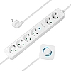 Logilink Outlet Strip, 6 safety sockets, w/ footswitch, white (LPS271)