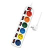 Logilink Outlet Strip, 6 safety sockets, w/switch for each socket, multicolor (LPS259)