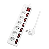 Logilink Outlet Strip, 6 safety sockets, w/switch for each socket, white (LPS250)