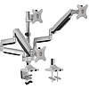 LogiLink Triple alumium monitor desk mount, tilt -90/+90, swivel -90/+90, level adjustment -90/+90 (BP0052)