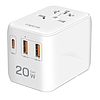Logilink Univerzális utazó tápegység, 20 W (PD), 4x csatlakozók, tűzálló, fehér