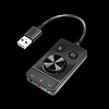 Logilink USB 2.0 audio adapter hangerőszabályzóval, 3x 3,5 mm/F, fekete (UA0397)