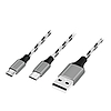Logilink USB 2.0 kábel, USB-A/M - Micro-USB + USB-C, fehér/fekete, 1,2 m