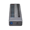 Logilink USB 3.2 Gen 1 Hub, 10+1 port, kapcsolóval minden porthoz, alumínium, szürke (UA0388)