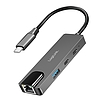 Logilink USB 3.2 Gen 1 hub, 3 portos, 2,5G Gigabit Ethernet adapterrel, térszürke
