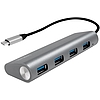 Logilink USB 3.2 Gen 1x1 USB-C 4-Port Hub, aluminum, grey (UA0309)
