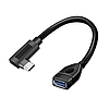 Logilink USB 3.2 Gen2 Type-C adapter, C/M 90 USB-A/F, OTG, fekete, 0,2 m