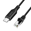 Logilink USB 3.2 Type-C Ethernet kábel, C/M RJ45/M, 1 Gbps, aktív, fekete/szürke, 1 m