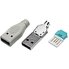 Logilink USB-A Plug toolless type, set w. 3 parts incl. boot, grey (UP0003)