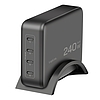 Logilink USB-C 240 W GaN töltő, 4x USB-C PD 3.1, 240 W, okos, fekete