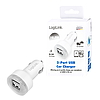 Logilink USB Car Charger, 2 Port, 10.5W, white (PA0227)