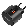 Logilink USB fali töltő, 2 portos, USB-AF és USB-CF , 20W, PD, kerek forma (PA0274)