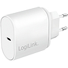 Logilink USB Wall Charger, 1port, 1x USB-CF, 20W, w/PD, white (PA0261)
