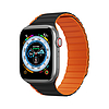 Mágneses Apple Watch SE, 8, 7, 6, 5, 4, 3, 2, 1 (41, 40, 38 mm) Dux Ducis szíj (LD verzió) - fekete és amp; narancs