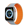 Mágneses Apple Watch Ultra, SE, 8, 7, 6, 5, 4, 3, 2, 1 (49, 45, 44, 42 mm) Dux Ducis szíj (LD verzió) - szürke narancs