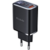 Mcdodo CH-2180 2xUSB-C + USB-A, 30 W-os hálózati töltő kijelzővel (fekete)